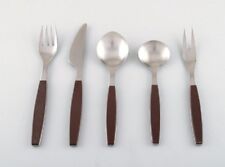 Stainless steel STRATA, HENNING KOPPEL cutlery, brown plastic. picture