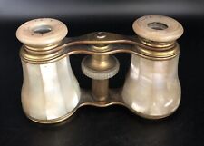 Antique Vintage Mother of Pearl and Brass French Lemaire Paris Opera Glasses picture