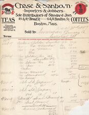 Antique 1897 Chase & Sanborn Boston Mass Teas Coffee letterhead bill -Importers  picture