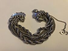 vintage multi strand silver tone chain  bracelet picture