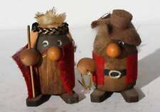 Viking Cowboy Figurines Set 2 Cartoon Comic Wooden Souvenir Figures Wooden CUTE picture
