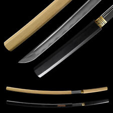 SAMURAI JAPANESE SHIRASAYA KATANA SWORD FULL TANG CLAY TEMPERED T10 CARBON STEEL picture