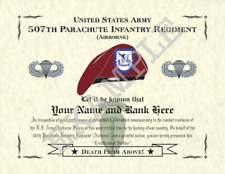 507th Parachute Infantry Regiment (A) Personalized Art Print 8.5 x 11 (BADGE) picture