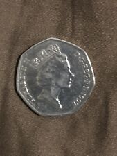 RARE OLD VINTAGE 50 PENCE QUEEN ELIZABETH II DG-REG- F.D 1997 FIFTY PENCE COIN picture