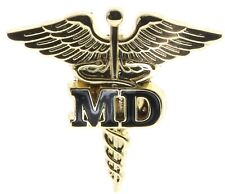 Caduceus MD Medical Doctor Gold Finish Hat or Lapel Pin PMS939 F3D31Y picture