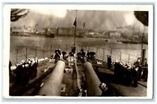 c1920's USS Colorado Coming To Anchor Naples Italy Sailors RPPC Photo Postcard picture