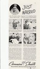 1938 Cannon Sheets Vintage Print Ad Utility Percale Sheets picture