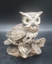 Vintsge Great Horned Owl Bird  on  a Log Figurine Norleans Japan 5