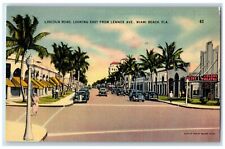 1940 Miami Beach Fashionable Shopping Center Fifth Avenue South Florida Postcard picture