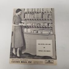 Vintage Canon Mills Buying & Care of Towels & Sheets Booklet, Old Advertising  picture