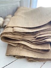 12Y vintage French BURLAP fabric bolt natural tone c1950 picture