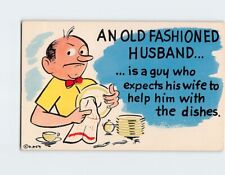 Postcard An Old Fashioned Husband Humor Comic Card picture