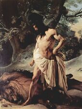 Oil painting Samson-and-the-Lion-Francesco-Paolo-Hayez-oil-painting landscape picture