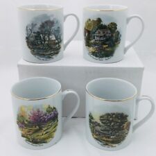 Currier and Ives America Collector Edition Heritage House 1987 4 Piece Mug Set picture
