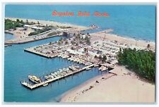 c1950 Aerial View Sport Fishing Fleet Inlet Dock Boynton Beach Florida Postcard picture