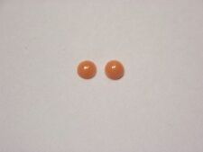 Pink Coral cabochons pair 4MM round polished both side natural pink/salmon coral picture