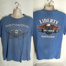 Vintage Liberty Harley Davidson T Shirt Mens Akron Ohio Size L single stitch picture