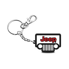 Jeep Grill in Red Custom Laser Cut Full-Color Printing Acrylic Charm Key Chain picture