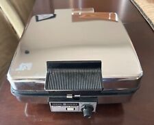 Vintage GE General Electric Chrome Waffle Iron Maker Grill A2G48T Tested Working picture