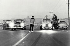 AMERICAN GRAFFITI 24X36 POSTER HOT ROD DRAG RACE SCENE DEUCE COUPE 55 CHEVY picture