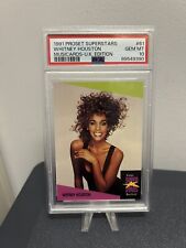 1991 Pro Set Superstars #61 Whitney Houston Musicards UK Edition PSA 10 Pop 7 picture