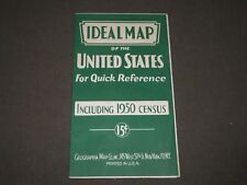 1950 IDEAL MAP OF THE UNITED STATES FOR QUICK REFERENCE - 1950 CENSUS - O 11262 picture