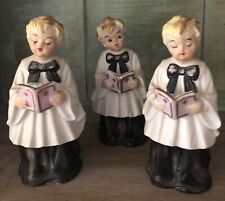 Vintage Set Of 3 Lefton Choir Boys Double Sides Porcelain Figurines picture