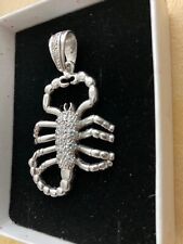 NEW 925 Silver & Zirconia Stones Vintage Scorpion Pendant Fine Jewelry 2.5 Inch picture