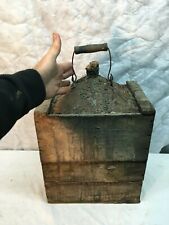 Vintage Early American Kerosene Wood Metal Oil Box Container Wagon Western 1800s picture