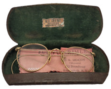 Victorian 1/10 12K Gold Filled Spectacles Reading Glasses CS Moody Case Antique  picture