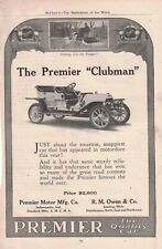 1909 Premier Clubman rare original ad from McClure's -  Indianapolis picture