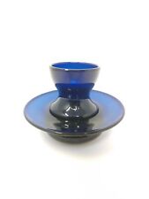 EXCEPTIONAL 19th c. Nesting Cup & Cuspidor Set FRENCH GLASS Spittoon Cobalt picture