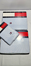 Tommy Hilfiger VTG Bedding Ithaca Stripe Twin Fitted flat two pillowcases. picture