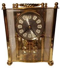 Hamilton Brass Carriage Anniversary Clock, Ornate Face, Quartz, Glass picture