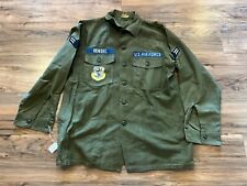 1973 US Air Force Issue Cotton Sateen Shirt Utility OG-107 Vietnam 16.5 x 34 #3 picture