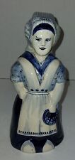 Delft Blue Hand Painted Corked Jug Decanter Lady Custom Signed picture