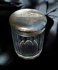 Antique WARREN Silver Plate & Glass HUMIDOR Jar Quadruple plate picture