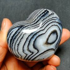 HOT182.4G Beautiful Polished Banded Agate Crystal HEART Madagascar 3467+ picture