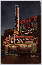 Las Vegas, Nevada NV - Boulder Club Bar - Vintage Postcard - Posted 1955 picture