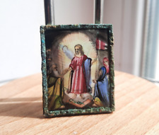 Antique Miniature Russian Enamel Finift Resurrection of Jesus Icon 19th Century picture