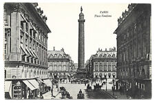 France PARIS Place Vendome Business Street Horse Wagons French Vintage Postcard picture