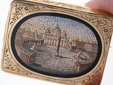 Large Antique 18k Gold Micro-Mosaic Pin picture