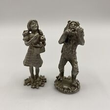 1997 Cci Comstock Pewter Wizard of OZ Miniatures Dorothy w/ Toto & Cowardly Lion picture