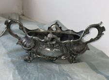 Antique French Victorian Cast Metal Jardiniere Planter Table Vase Footed Silver picture