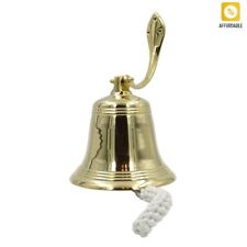 Ship Bell Brass Gold Braided Rope 17.5CM Decorative Nautical-Style Interior picture