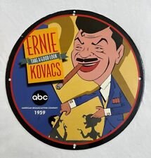 AMERICAN BROADCAST COMPANY ERNIE KOVACS PORCELAIN GARAGE MANCAVE SERVICE AD SIGN picture
