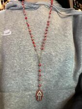 Trendy Red Rosary Beads with Greece Luky Eyes with Hamsha Hand of The Ferry picture
