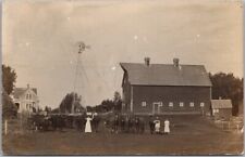 1914 HANSKA, Minnesota RPPC Real Photo Postcard FARM SCENE Barn House Windmill picture