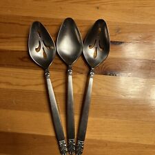 Set of 3 NORSE International Deluxe Stainless Serving Spoons Slotted Spoon picture