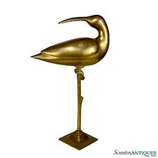 Mid-Century Hollywood Regency Coastal Brass Curlews Bird Sculpture picture